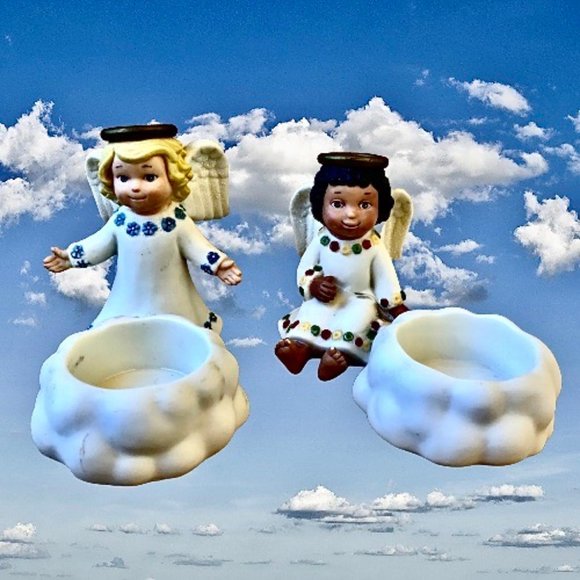 PartyLite Angel Votive Tealight Candle Holder Lot of 2 DAMAGED - Picture 16 of 16